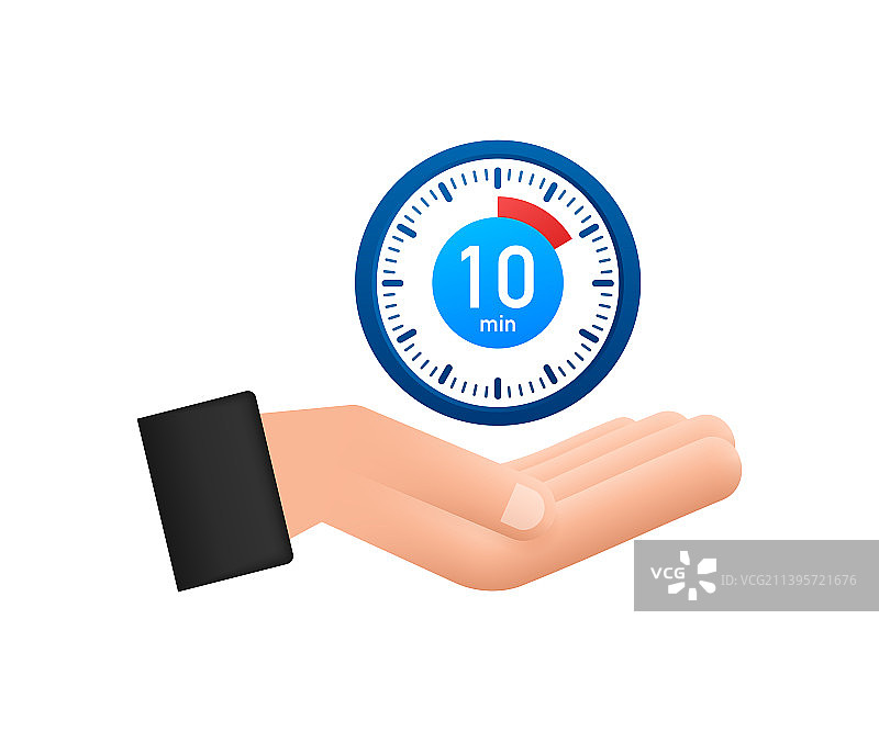 带指针的10分钟秒表图标图片素材