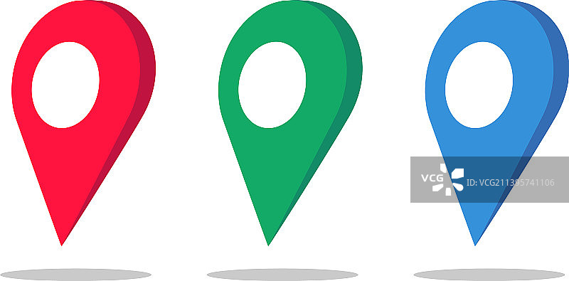 彩色地图定位图标集图片素材