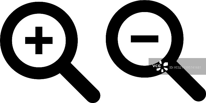 放大和缩小放大镜图片素材