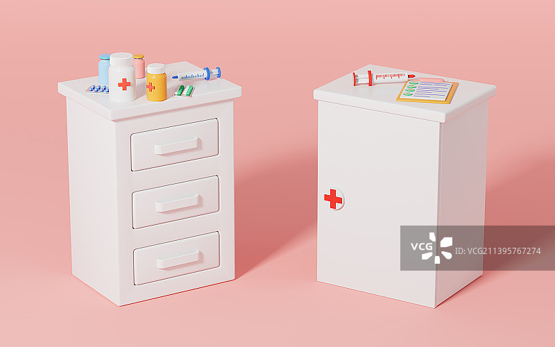 药物与药柜模型3渲染图片素材
