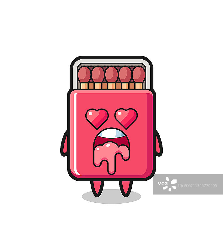 坠入爱河的可爱火柴盒表情图片素材