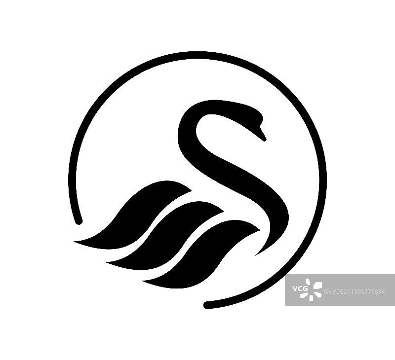 黑天鹅剪影水鸟动物图片素材