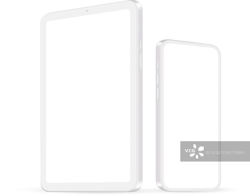 粘土平板电脑和智能手机模型侧视图图片素材
