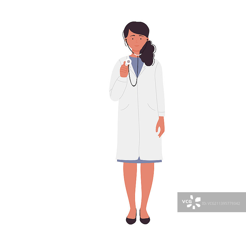 戴着医用听诊器的女医生图片素材