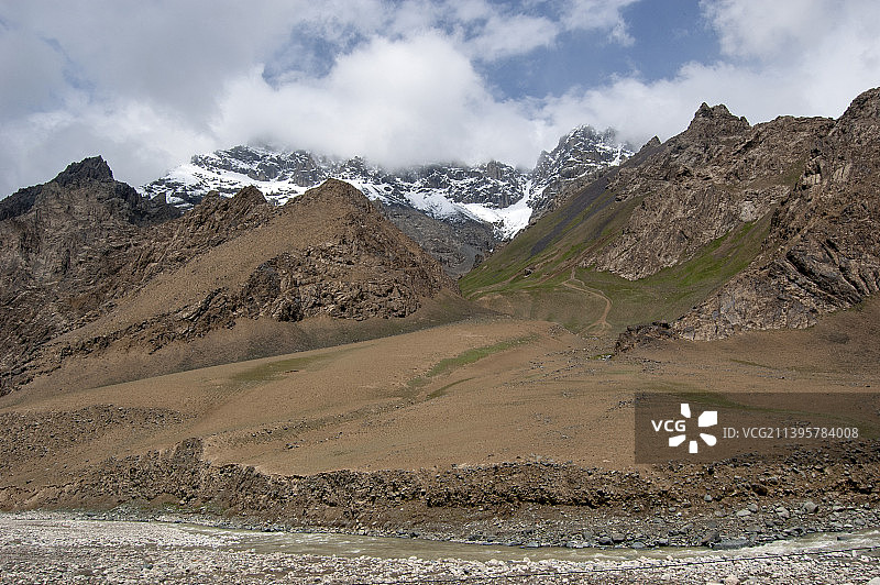 中国新疆西藏旅游风景图 219国道自行车旅行 高原高山雪山 日土达坂图片素材
