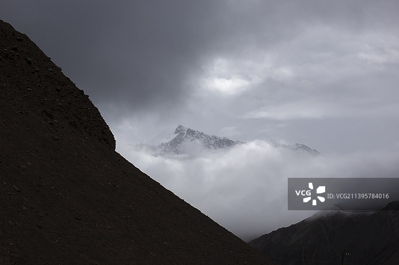 中国新疆西藏旅游风景图 219国道自行车旅行 高原高山雪山 日土达坂图片素材