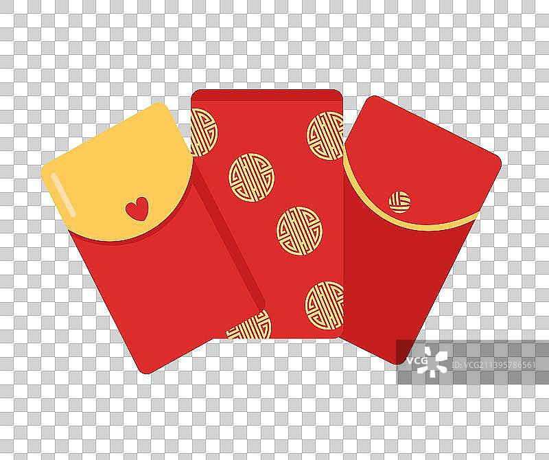 三种不同款式的红包图片素材