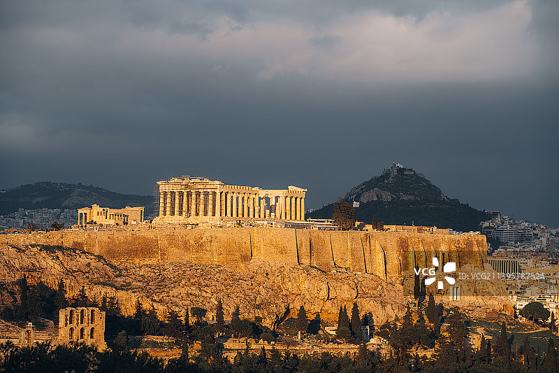 希腊雅典卫城帕特农神庙图片素材