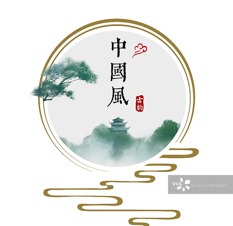 中国风山水边框图片素材