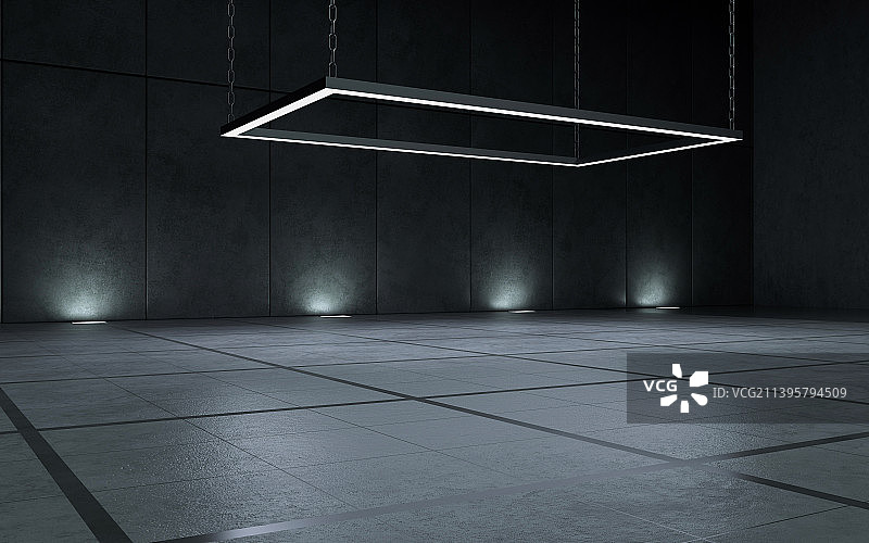 发光简约的室内空间图片素材