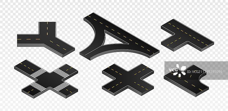 2.5D道路交叉口合集图片素材