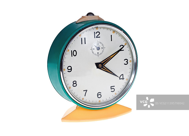 波兰白色背景上的时钟特写图片素材