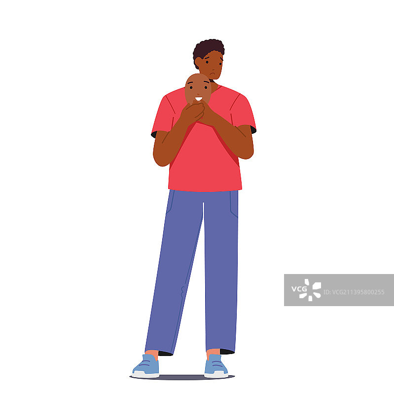 不快乐的非洲男人面带微笑图片素材