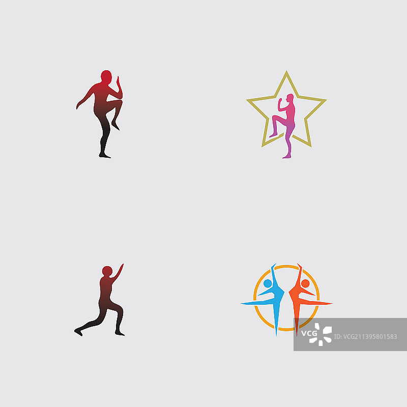 健身运动Logo和网页图片素材