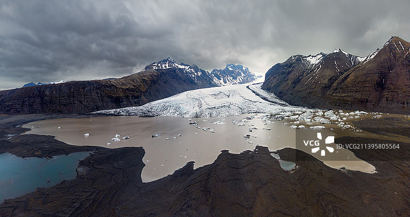 冰岛瓦特纳冰川雪山风光图片素材