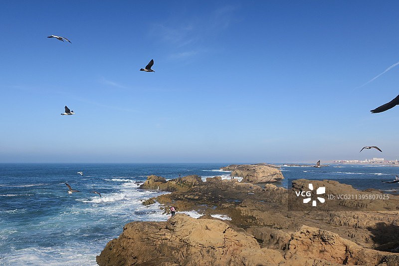 摩洛哥索维拉海滩的日落图片素材