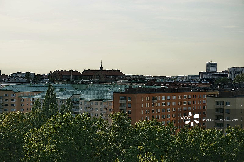 建筑物仰望天空的高角度视图图片素材