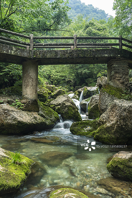 青城后山五龙沟瀑布图片素材