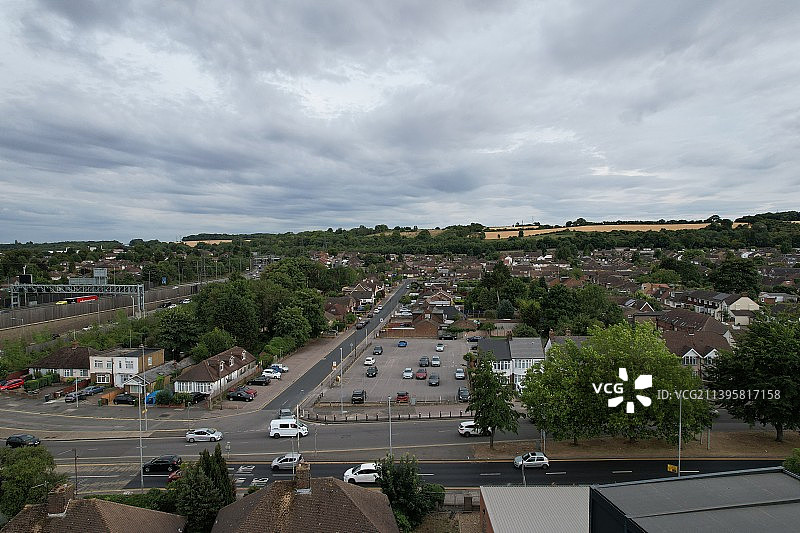 英国M1高速公路11号交叉口航拍图片素材