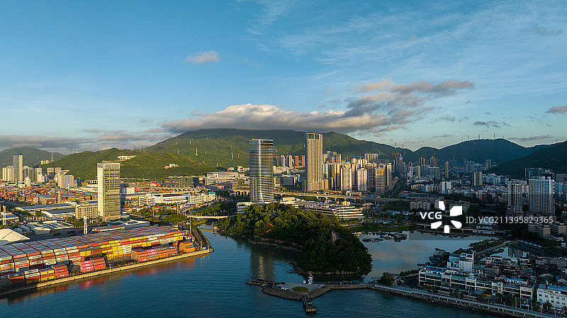 航拍中国广东深圳盐田区城市风光图片素材