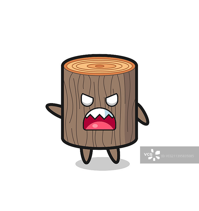 愤怒的卡通可爱树桩图片素材