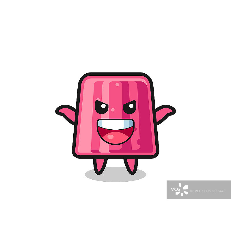 做着害怕手势的可爱果冻图片素材