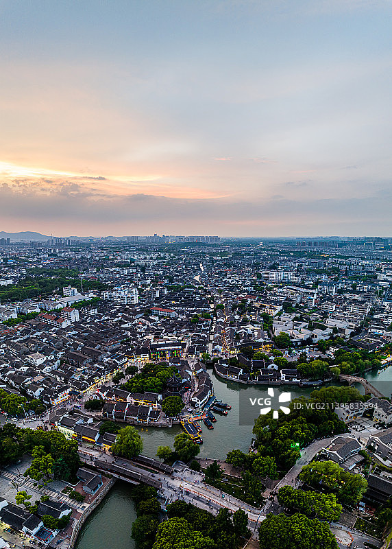 江苏苏州山塘街航拍图片素材
