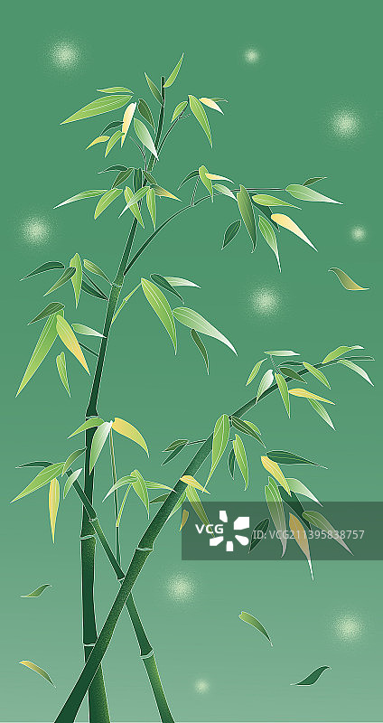 中国风插画 竹子图片素材