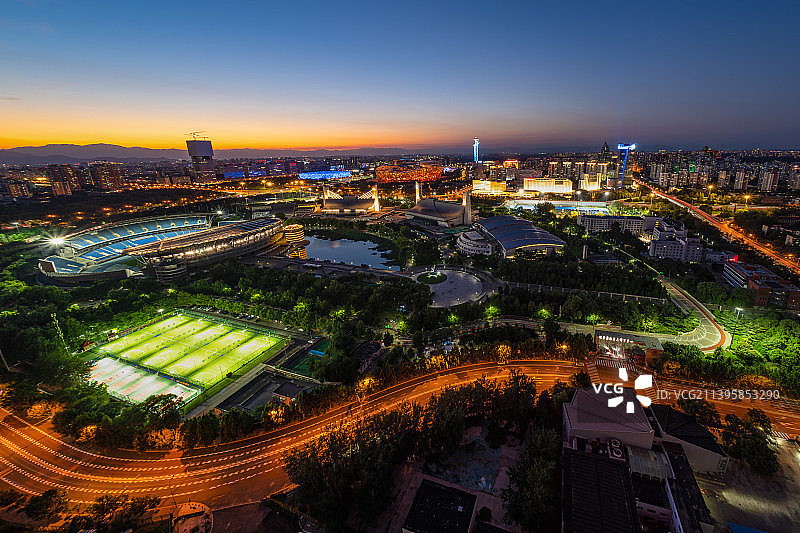 落日余晖奥运村图片素材
