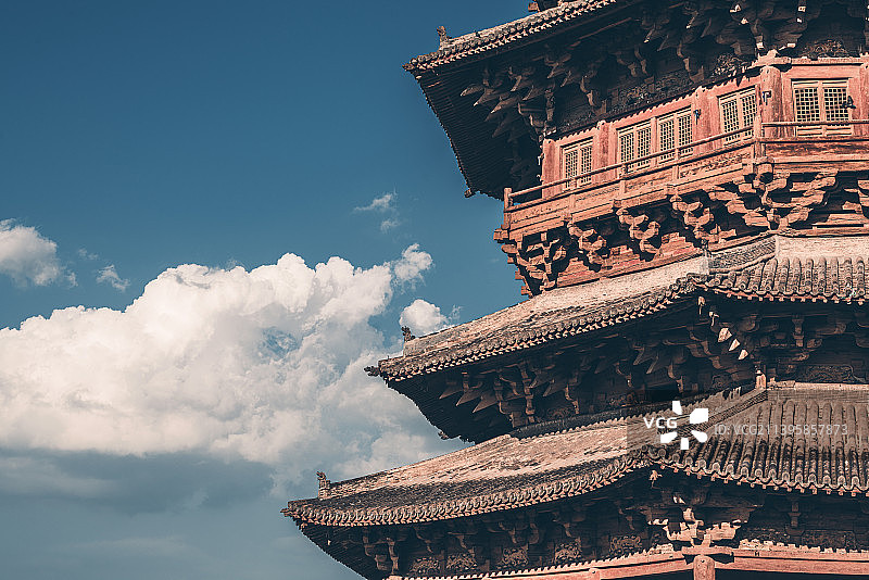 山西大同应县木塔千年古建筑图片素材