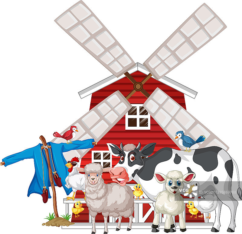 农场动物和谷仓图片素材