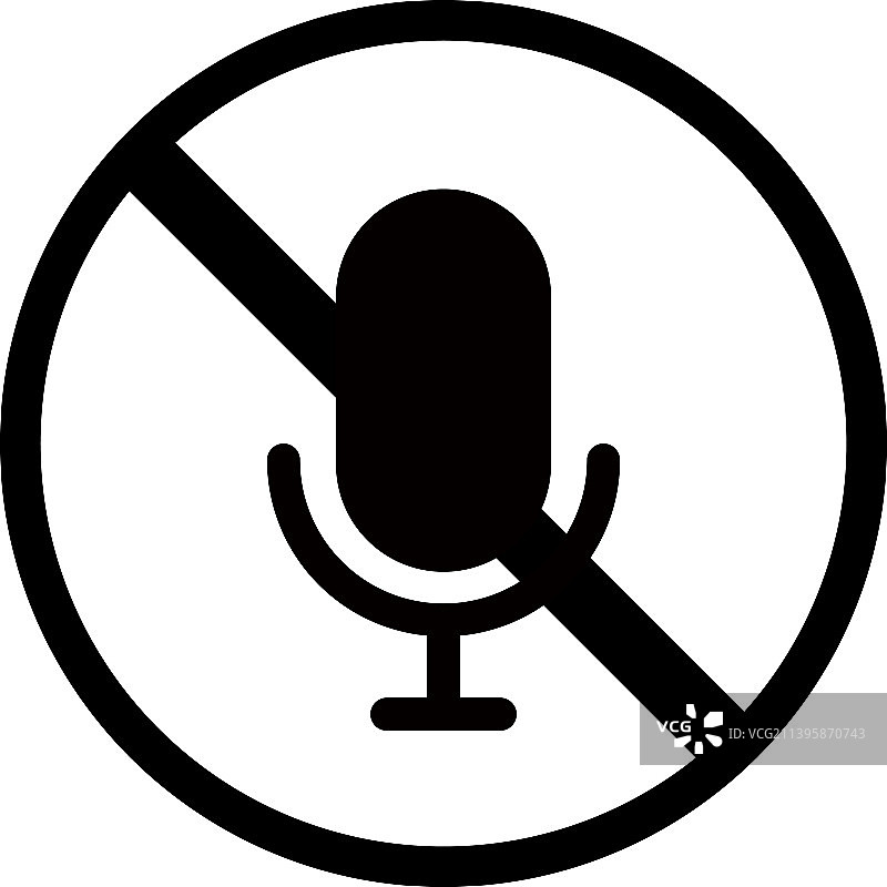 麦克风静音图标表示声音关闭或嘈杂图片素材