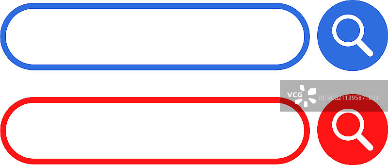 蓝色和红色搜索框图标图片素材