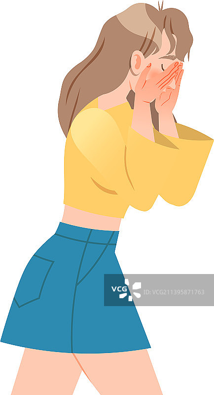 哭泣的卡通女人图片素材