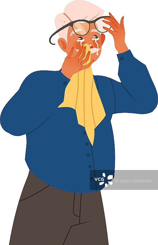 哭泣的老年男人哭泣图片素材