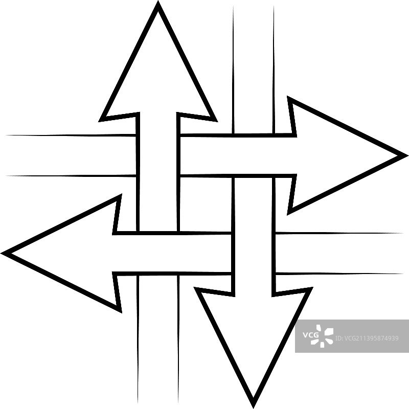 相交箭头标志交叉符号图片素材