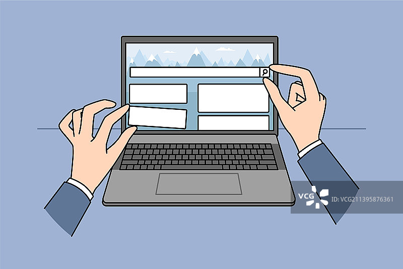 Web设计师用笔记本电脑创建网站图片素材