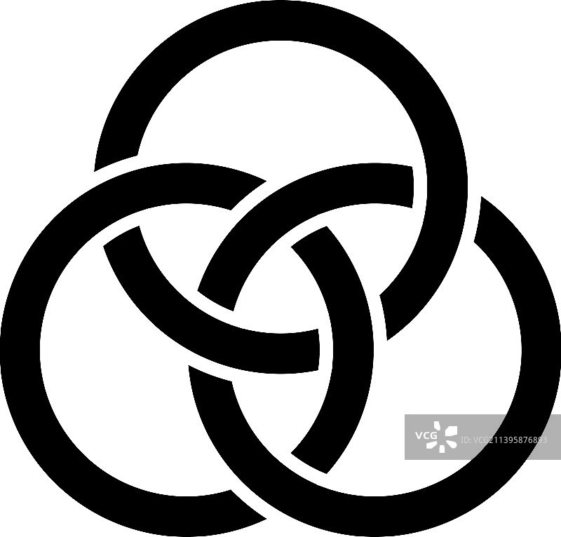 互连圆形logo概念，三个相连图片素材