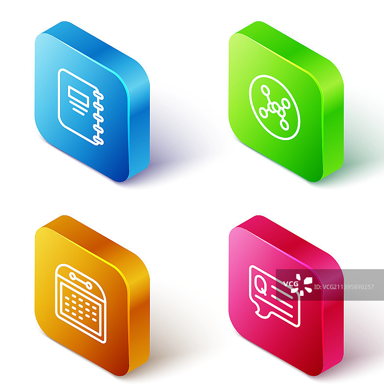 2.5D线条笔记本化学式图片素材