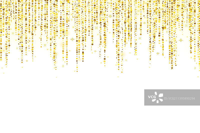 金色节日装饰闪光雨丝花环图片素材