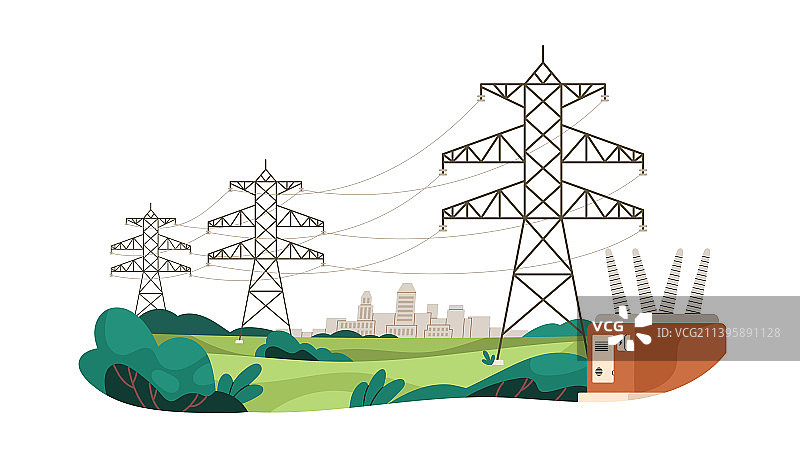 电力线路输送电力图片素材