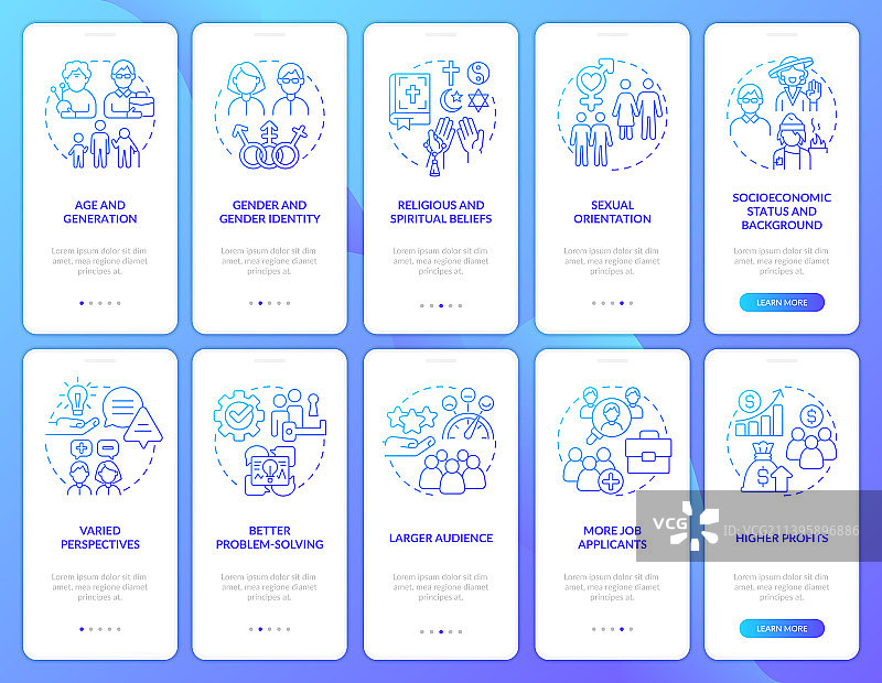 多元化与包容性蓝色渐变引导图片素材