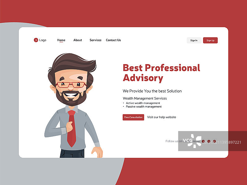 着陆页设计：最佳专业咨询图片素材