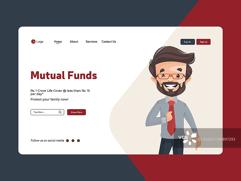 共同基金着陆页设计图片素材