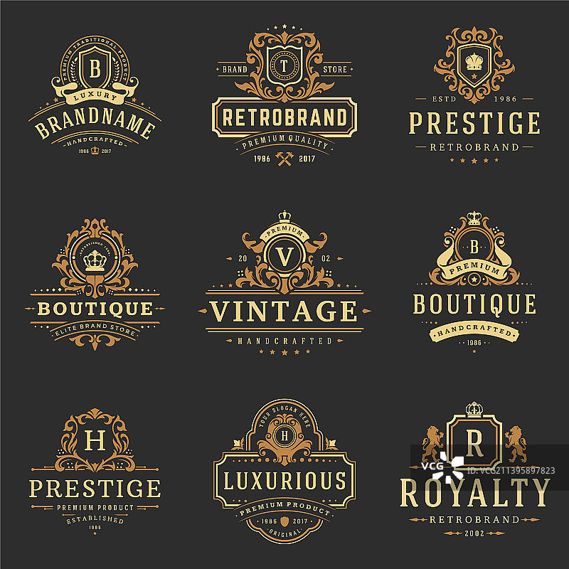 奢华字母组合标志模板素材图片素材