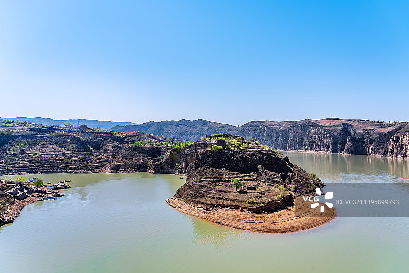 中国内蒙古呼和浩特清水河县老牛湾黄河大峡谷风光图片素材