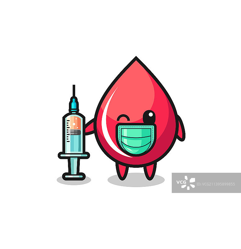 作为疫苗接种者的血滴吉祥物图片素材