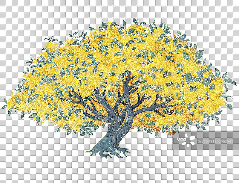 中秋节插画桂花树元素图片素材