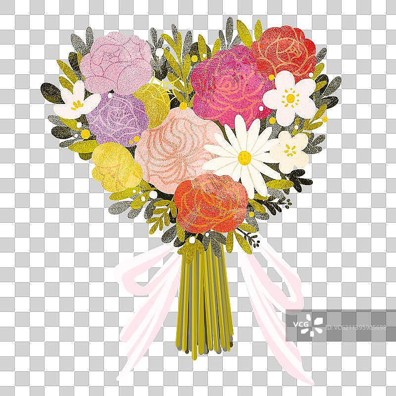 情人节520鲜花插画元素图片素材