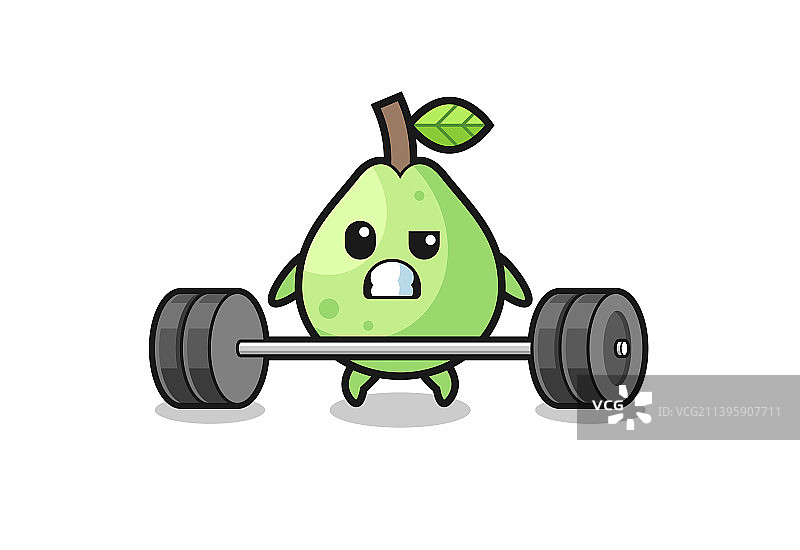 卡通番石榴举杠铃图片素材